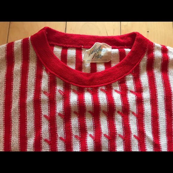 Vintage striped red white knit top - Picture 10 of 10